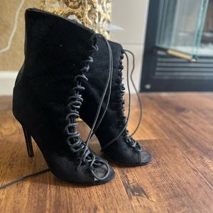 Black ankle boot heels